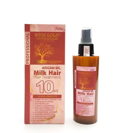 اسپری شیر مو روغن آرگان و بذر کتان رزگلد Rose Gold Milk Hair Treatment